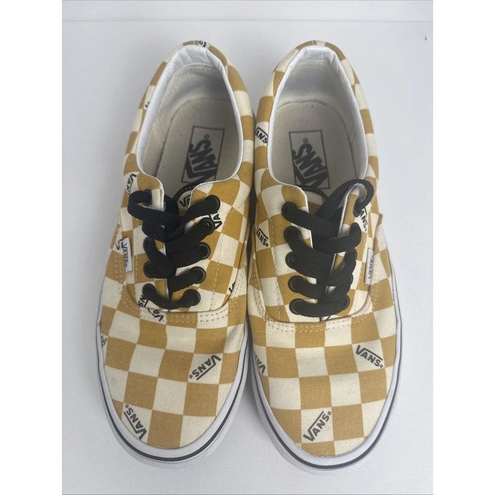 Vans Era Big Checkerboard Yellow/White Logo Skate Shoes Womens Size 8 Men Sz 6.5